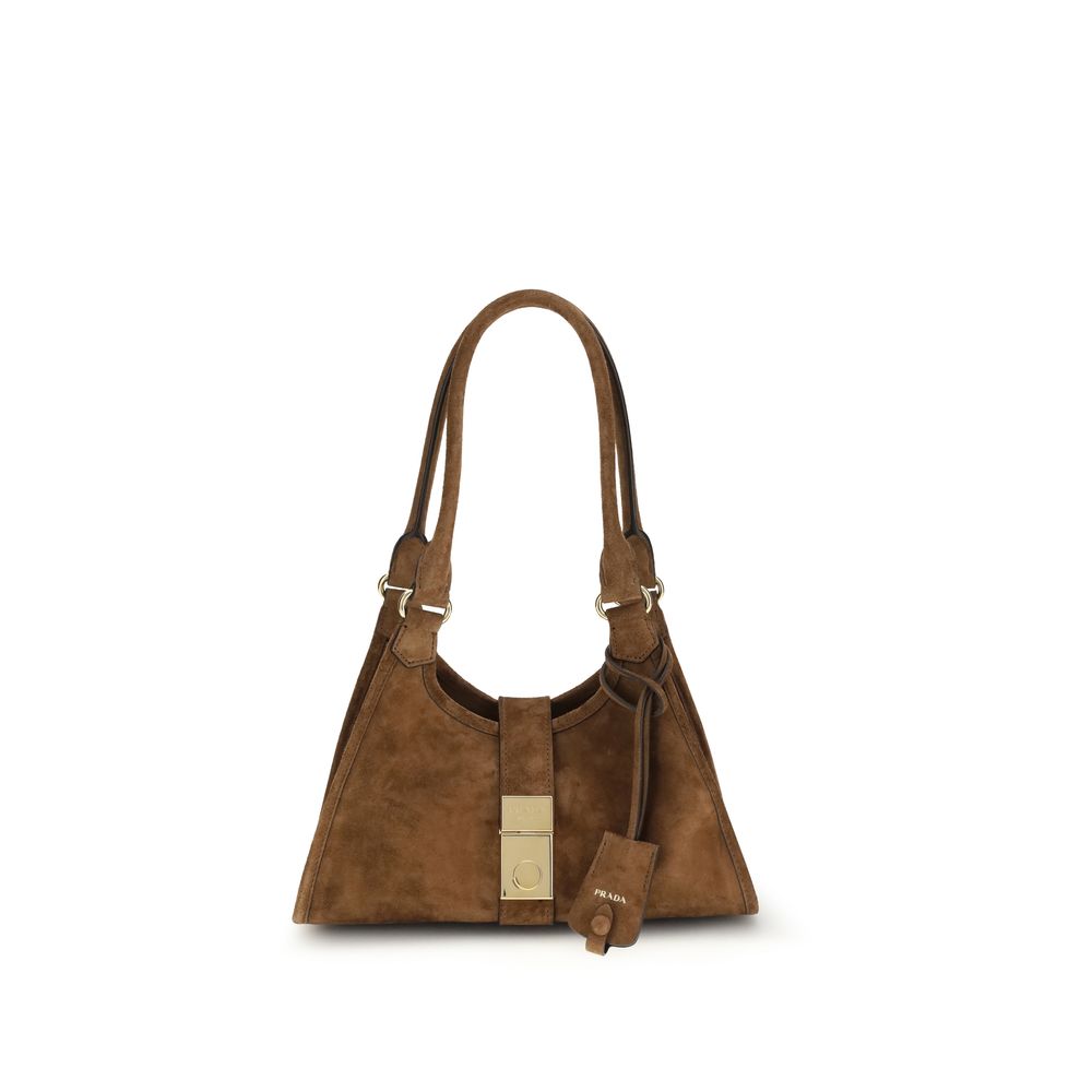 Braune Wildleder-Schultertasche
