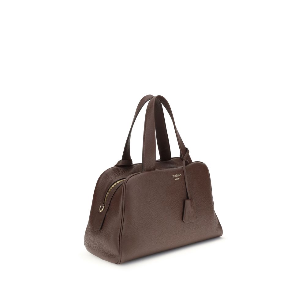Borsa a mano in pelle marrone