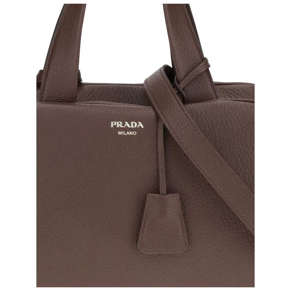 Borsa a mano in pelle marrone