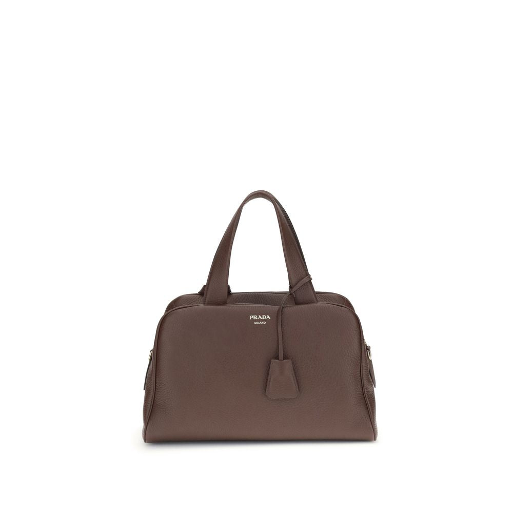 Borsa a mano in pelle marrone