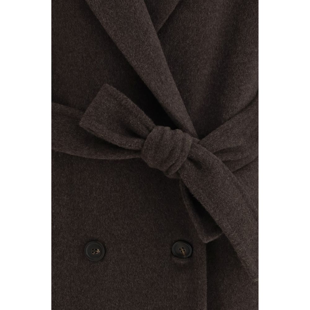 Brown Double-Breasted Coat
