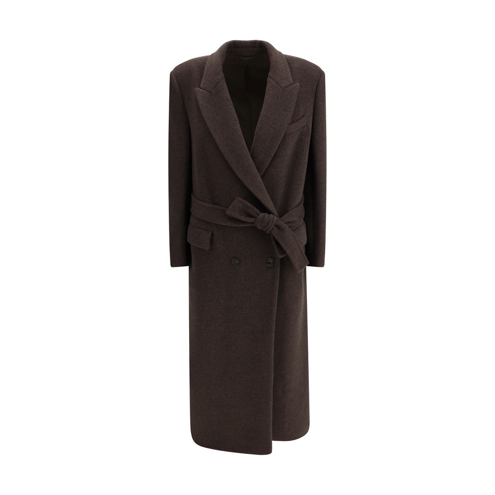 Brown Double-Breasted Coat
