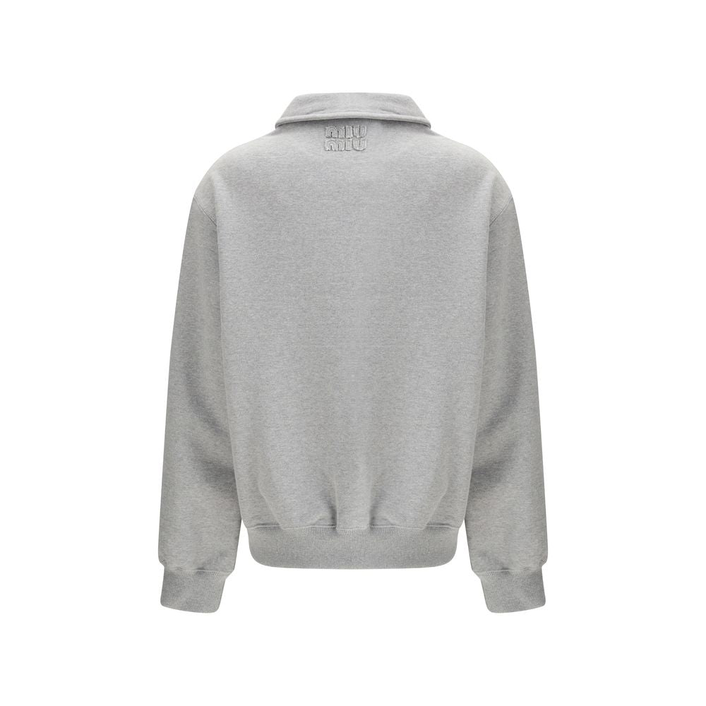 Sweatshirt mit schrägem Reißverschluss