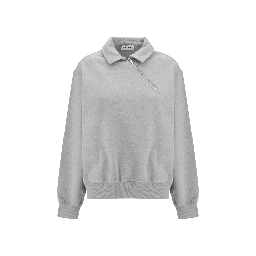 Sweatshirt mit schrägem Reißverschluss