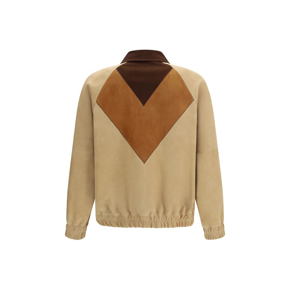 Wildlederjacke im Colour-Block-Stil