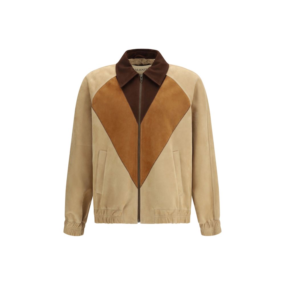 Wildlederjacke im Colour-Block-Stil