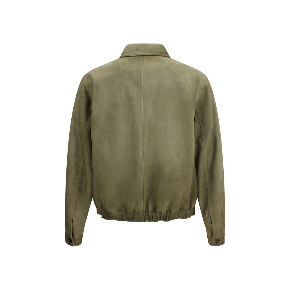 Grüne Wildlederjacke