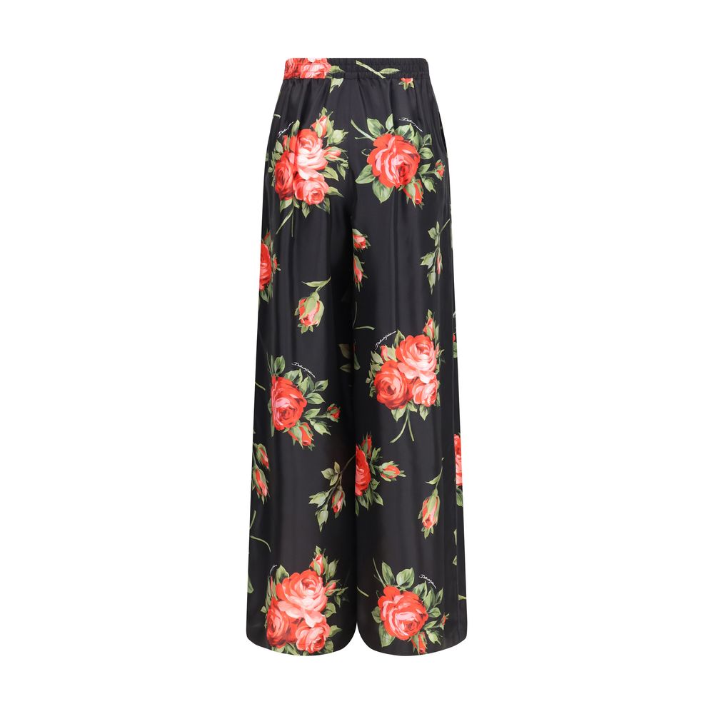 Floral-print Wide-leg Pants