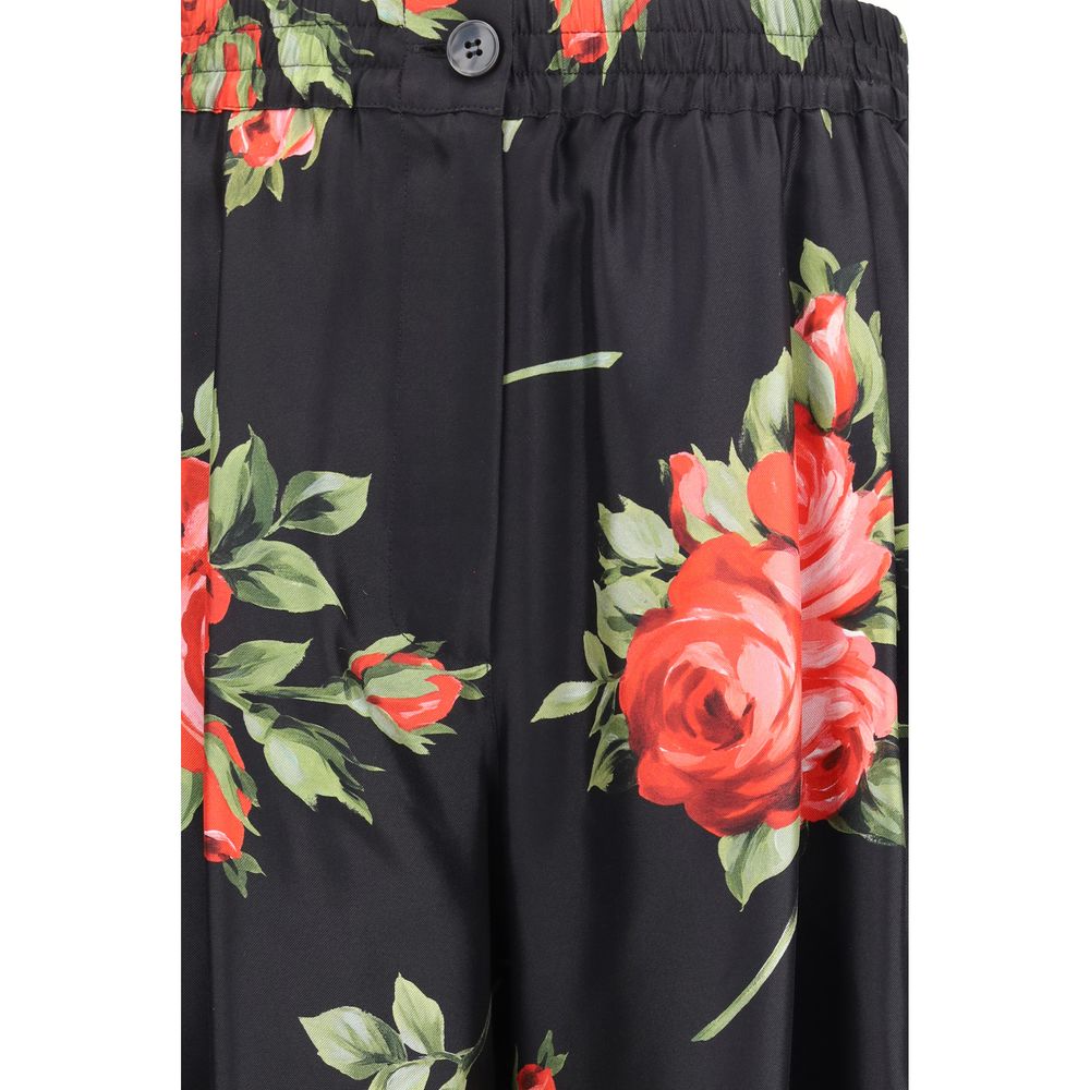 Floral-print Wide-leg Pants