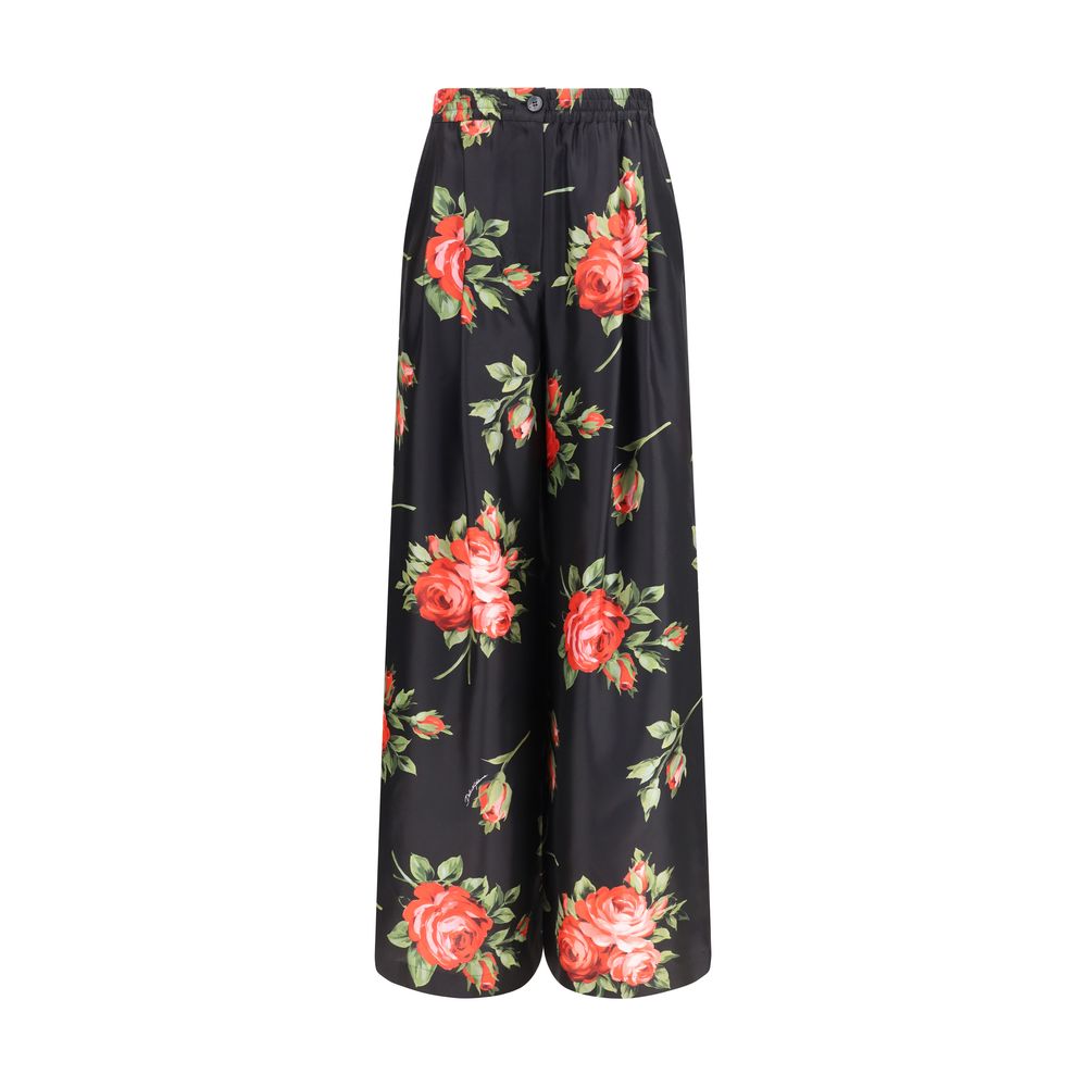 Floral-print Wide-leg Pants