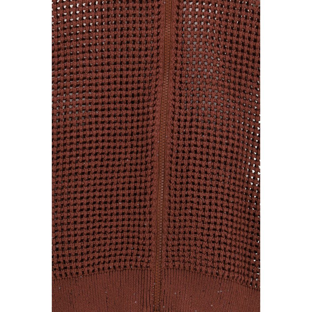 Cotton Mesh Cardigan