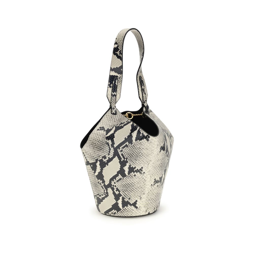 Lotus Mini Snake-effect Leather Tote