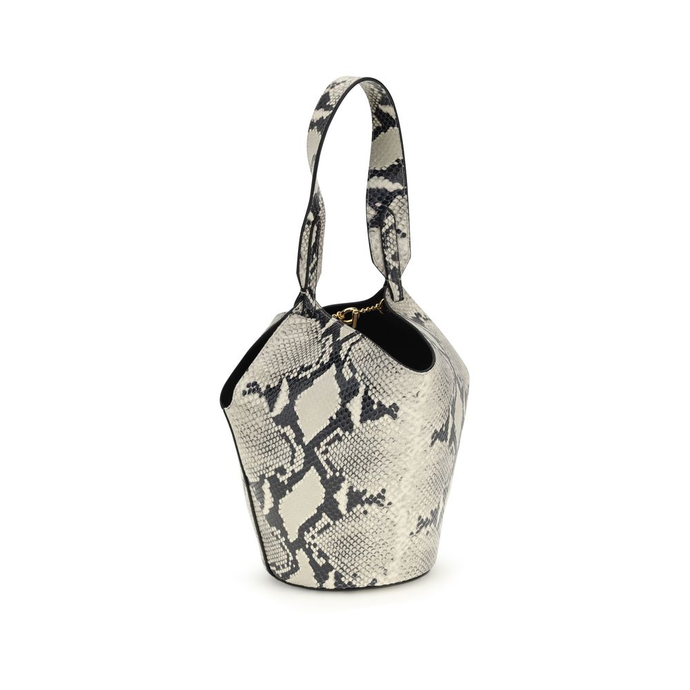 Lotus Mini Snake-effect Leather Tote