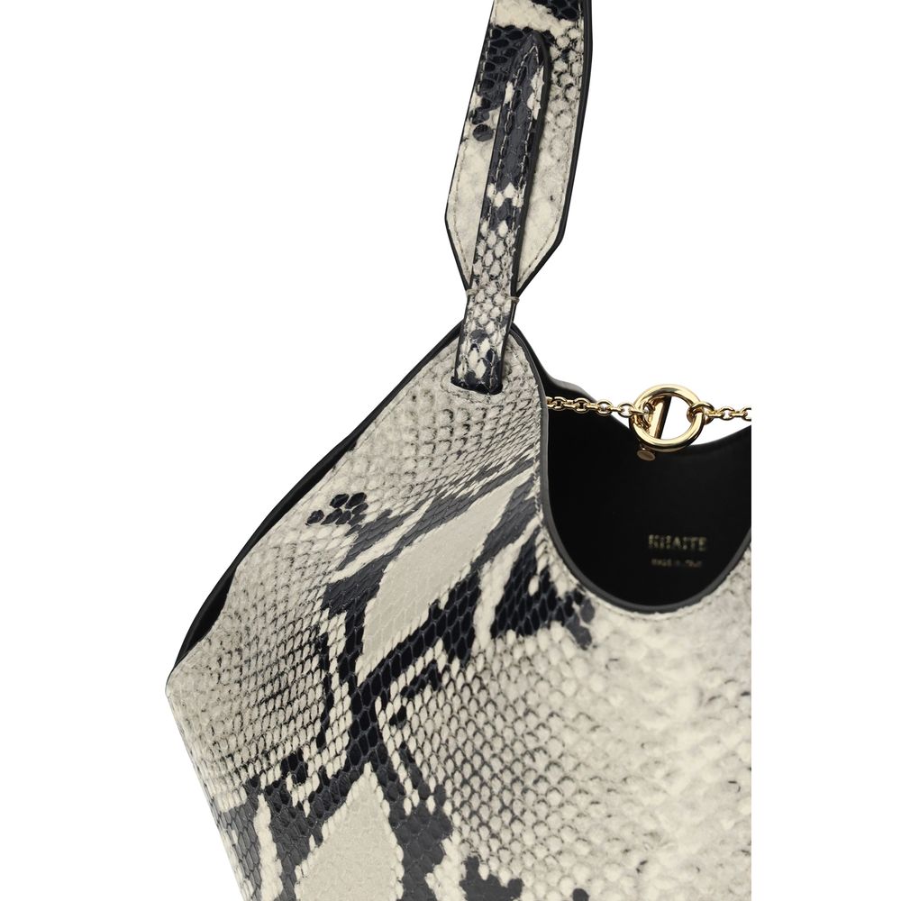 Lotus Mini Snake-effect Leather Tote