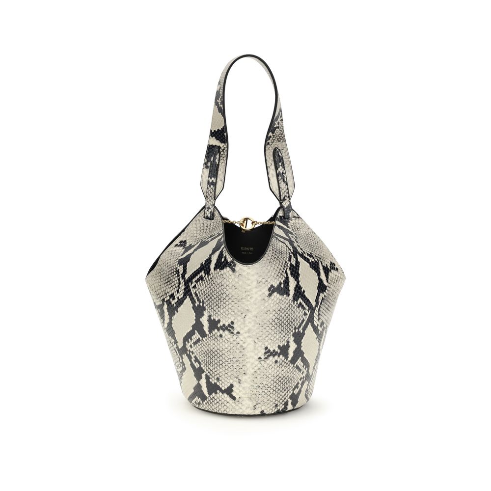 Lotus Mini Snake-effect Leather Tote