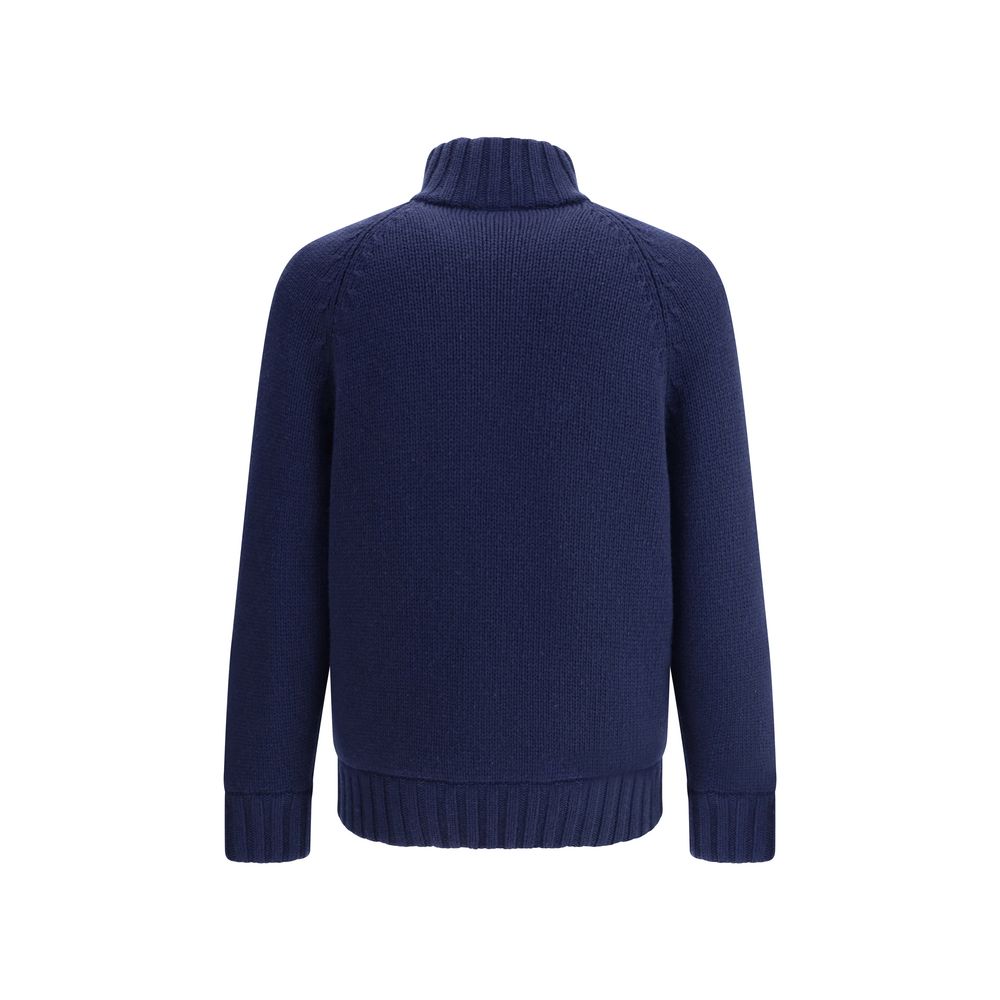 High-neck Zip-front Cashmere Jacket