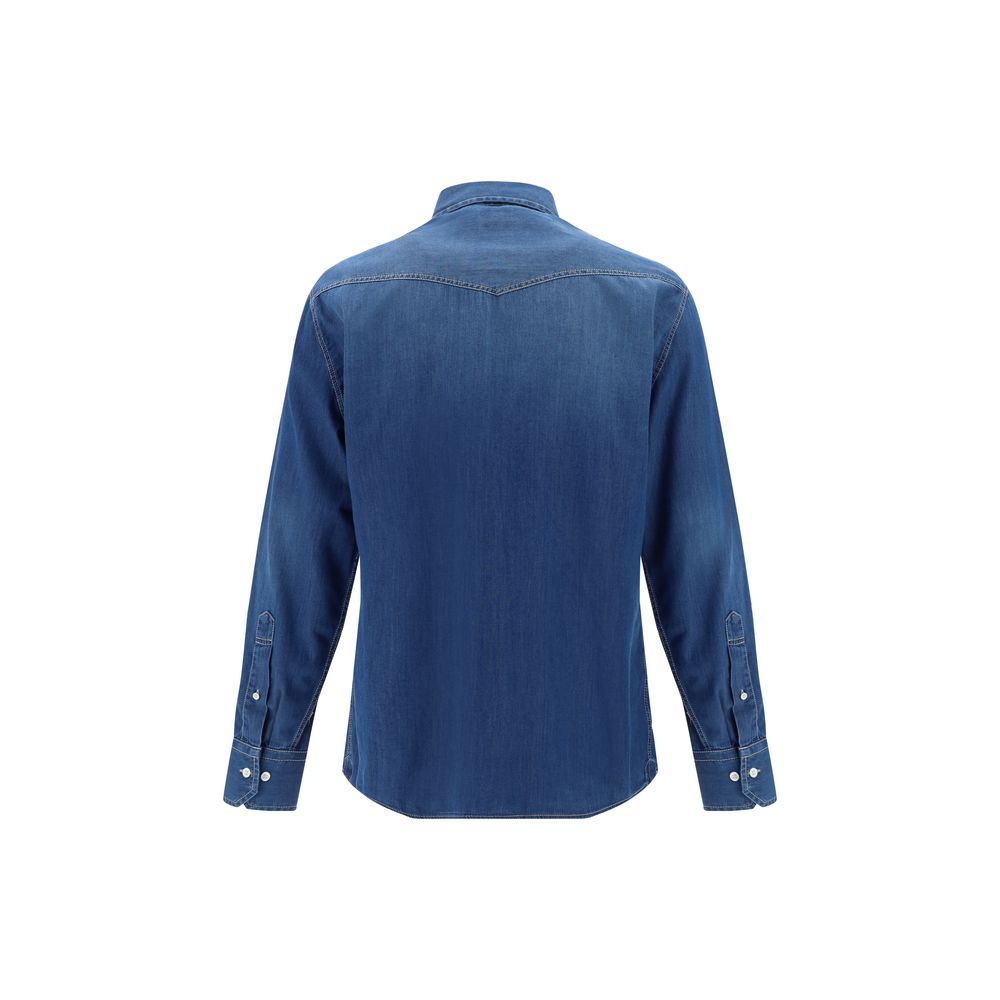 Denim Press-stud Fastening Shirt