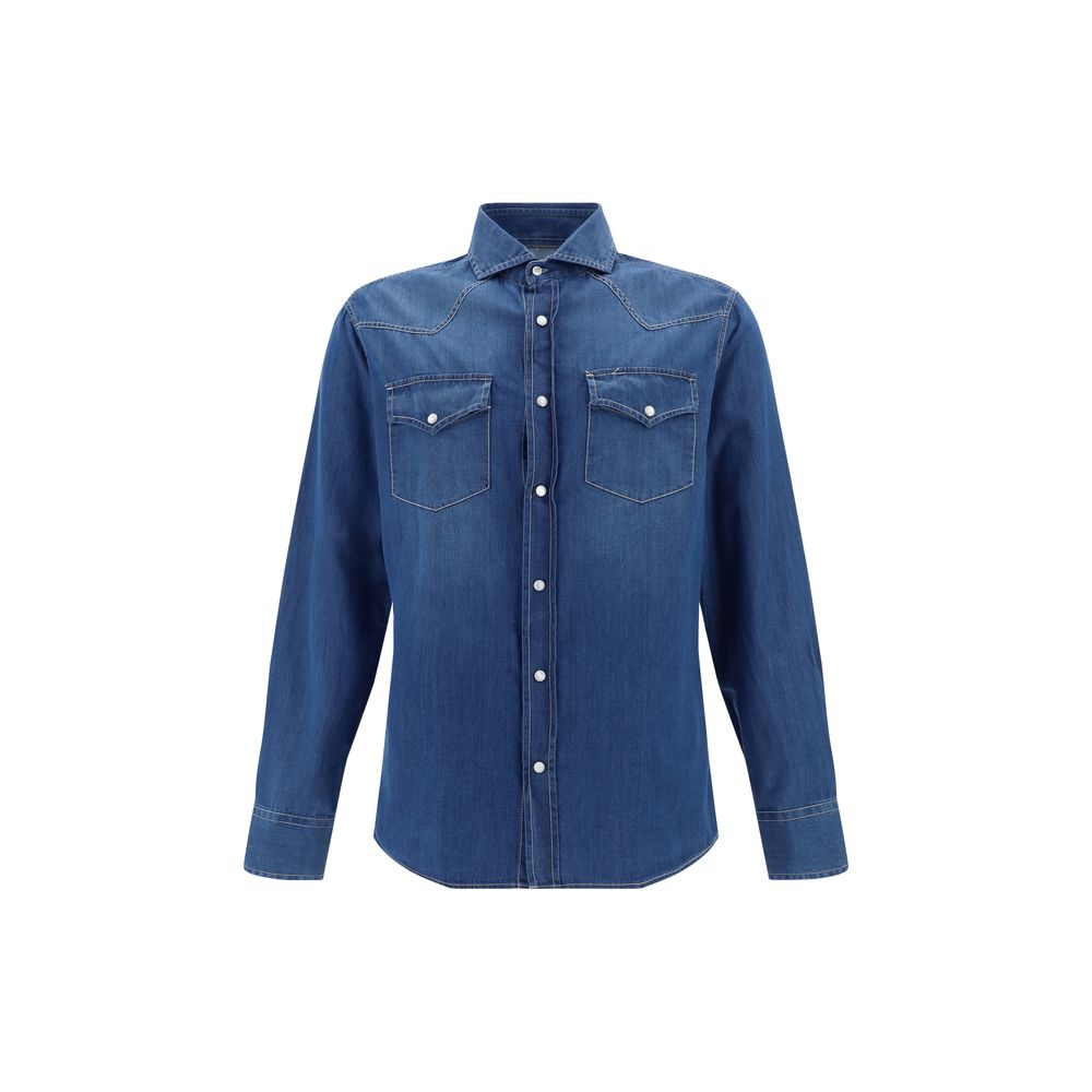 Denim Press-stud Fastening Shirt