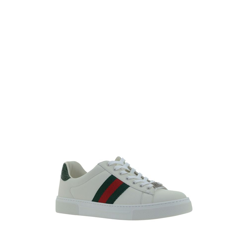 Ace Striped Panelled Leather Sneakers
