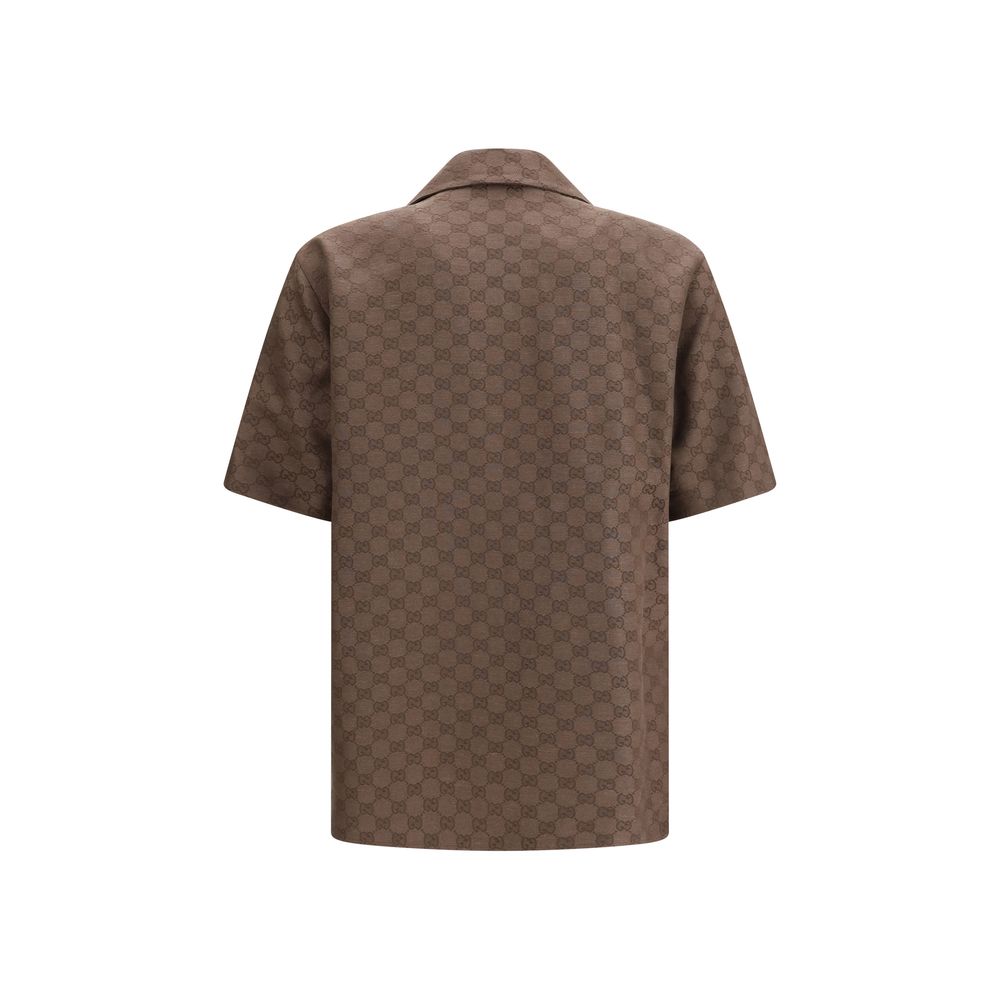 GG Linen Blend Bowling Shirt