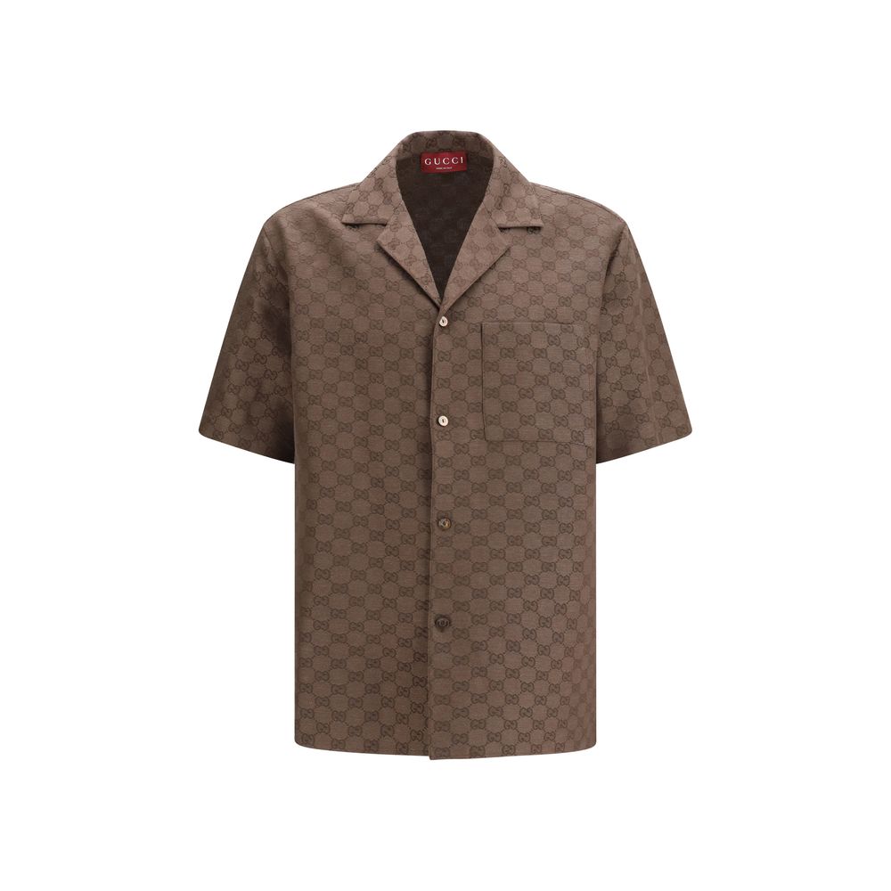 GG Linen Blend Bowling Shirt