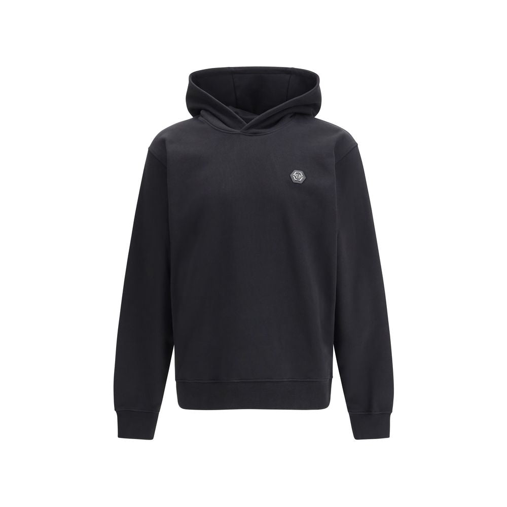 Hoodie in Cotton with Logo Detail