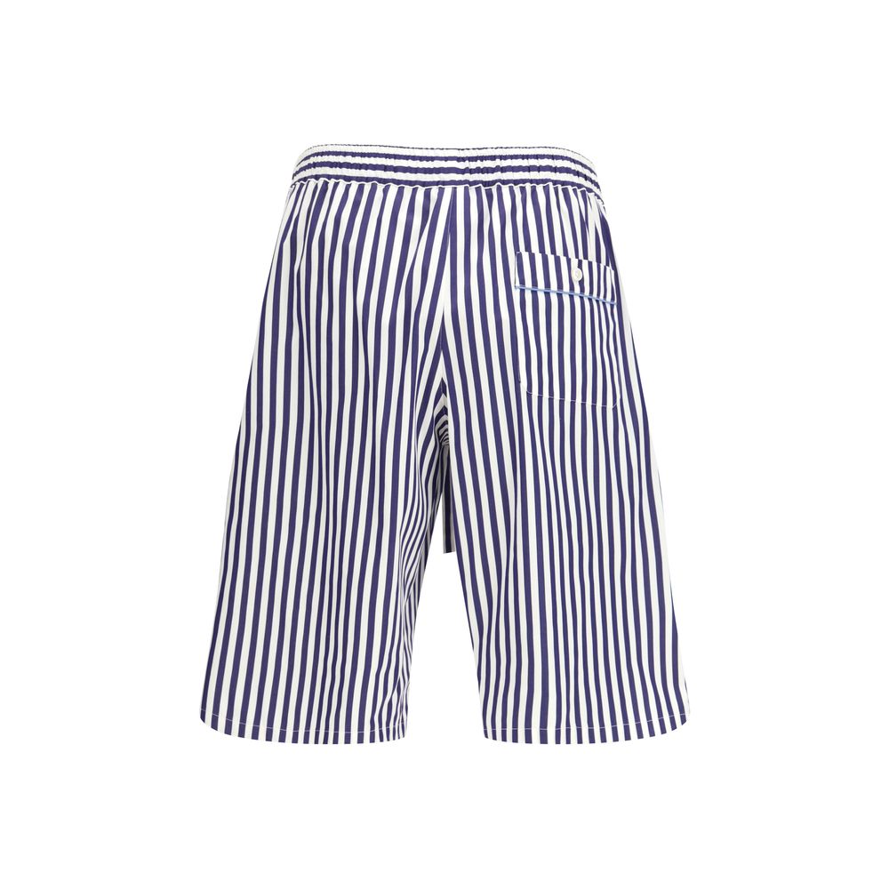 Striped Poplin Vanity Bermuda Shorts