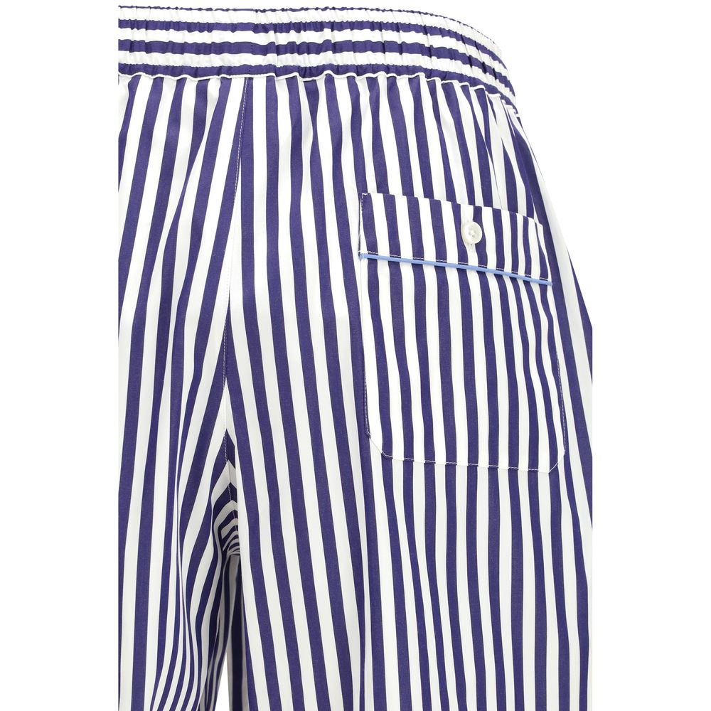 Striped Poplin Vanity Bermuda Shorts