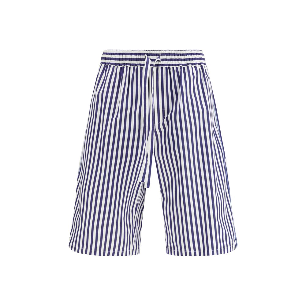 Striped Poplin Vanity Bermuda Shorts