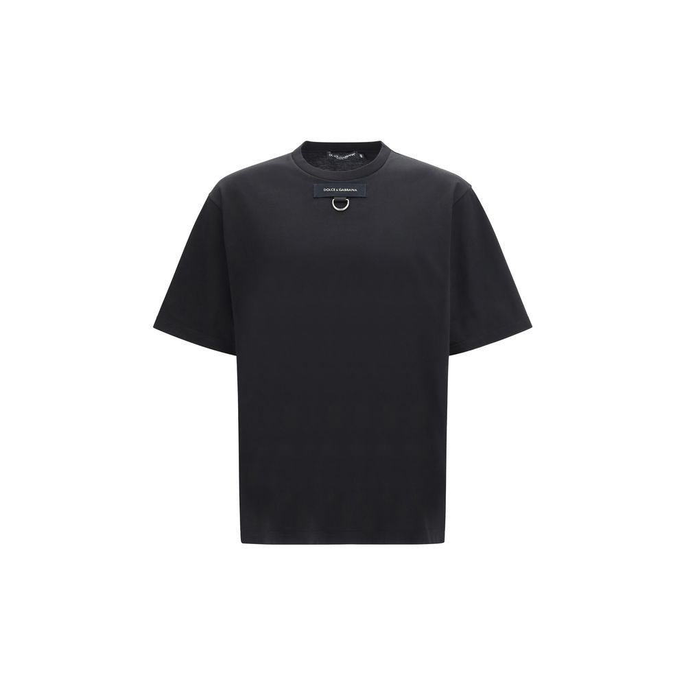 Round neck short sleeve T-shirt with D-ring detail