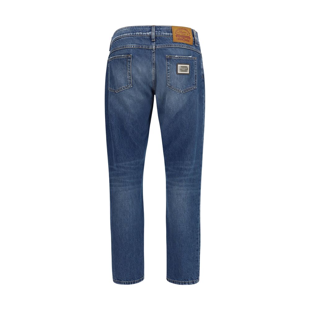 Straight-leg Denim Jeans