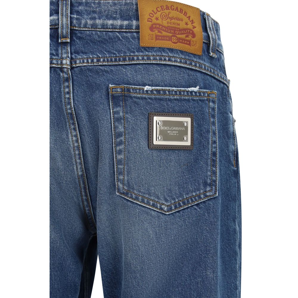 Straight-leg Denim Jeans