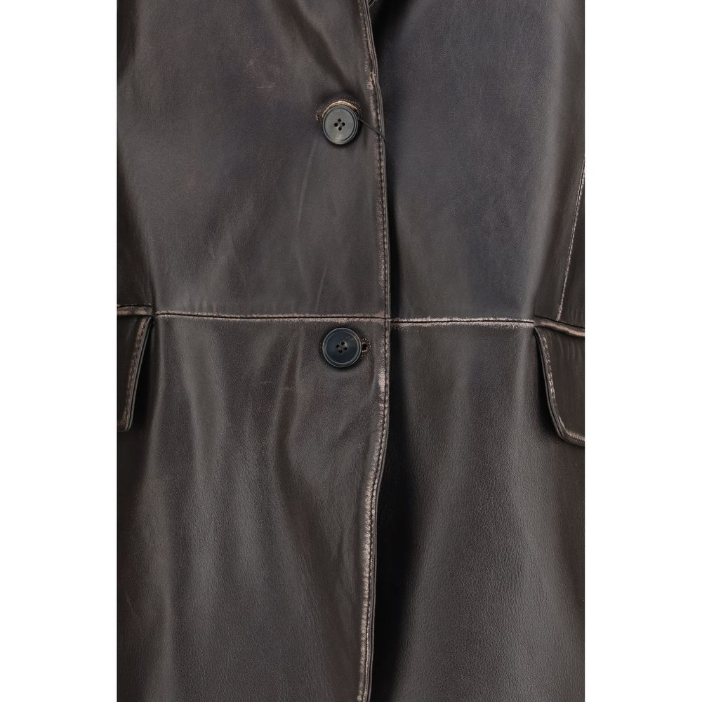 Pila single-breasted leather Jacket