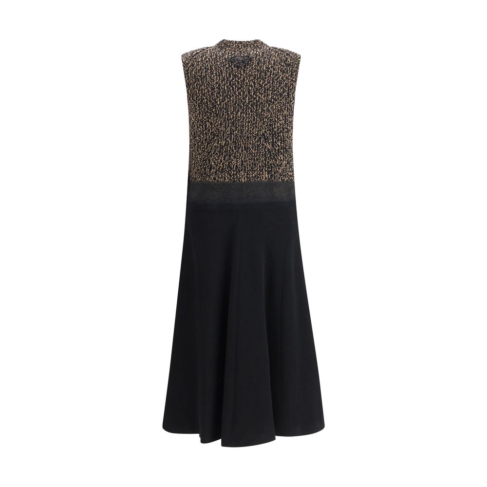 Schwarzes Freizeitkleid aus Fleecewolle
