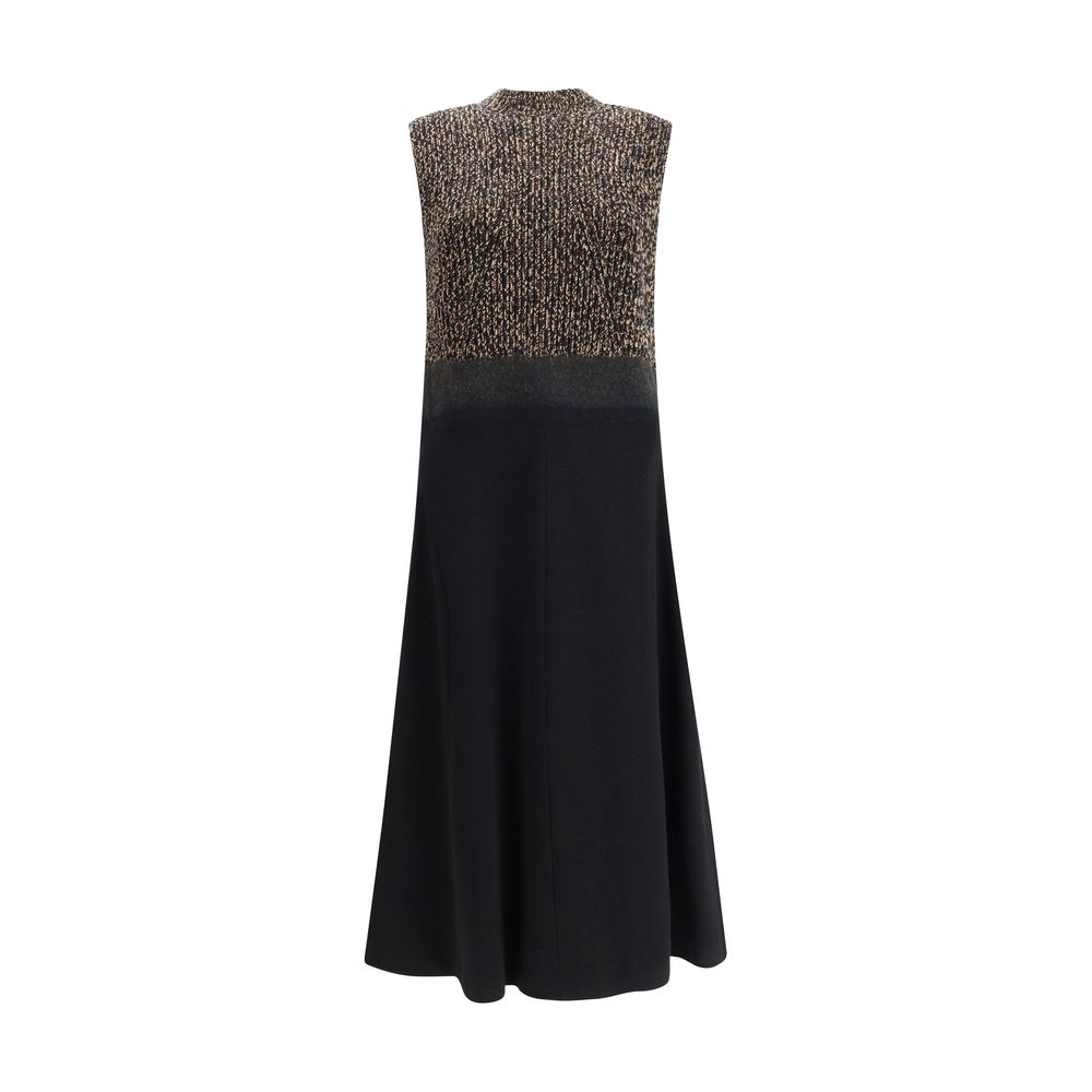 Schwarzes Freizeitkleid aus Fleecewolle