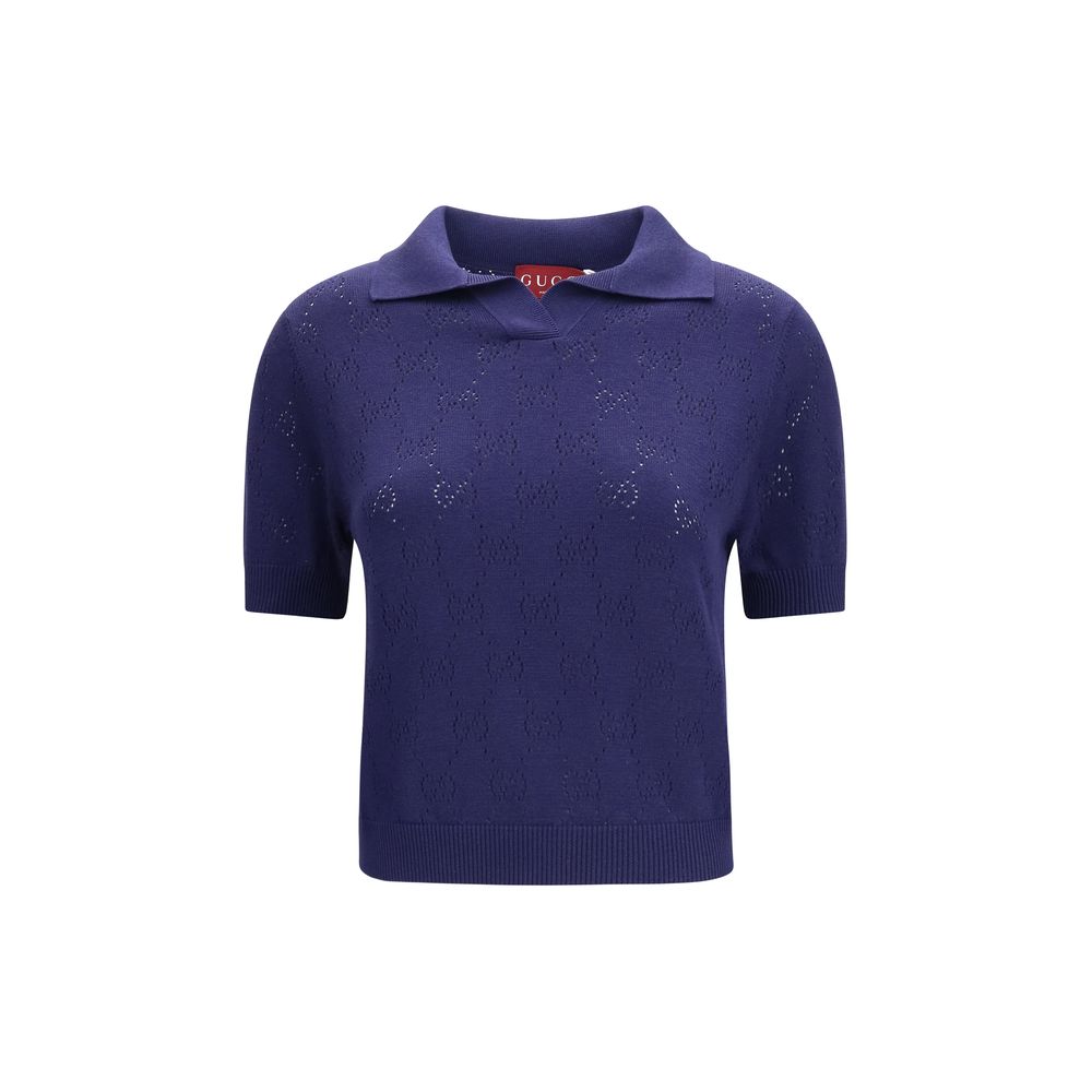 GG pointelle cotton silk Polo Shirt