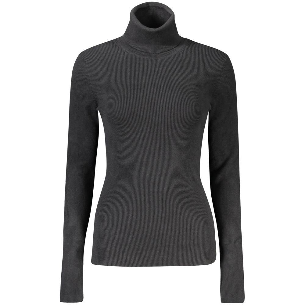 Schwarzer Baumwollpullover für Damen