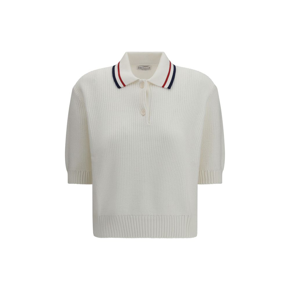 Polo in cotton English rib knit