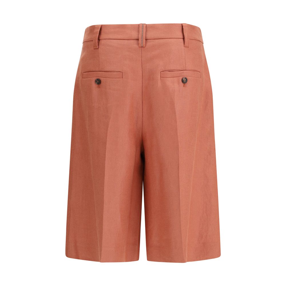 Sartorial Bermuda Shorts in fluid viscose and linen twill