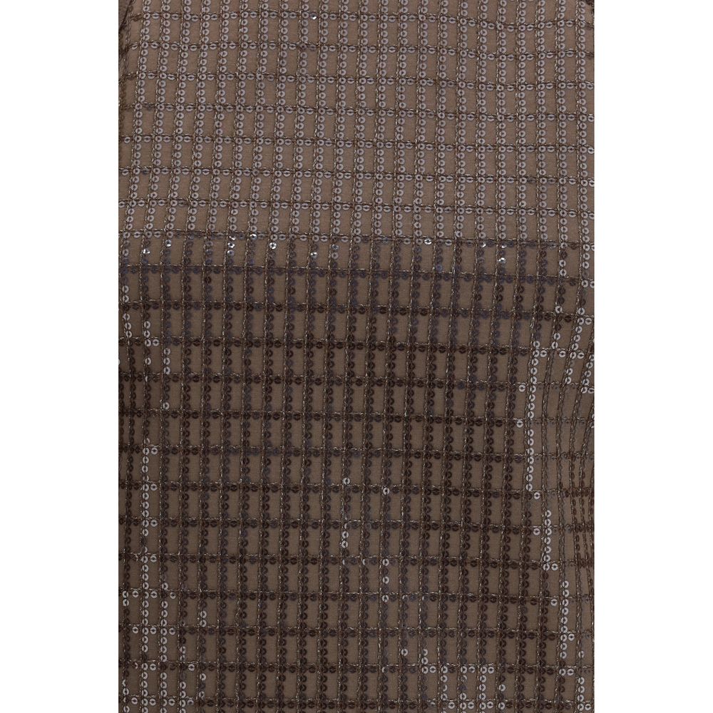 Top in cotton with luminous embroidery