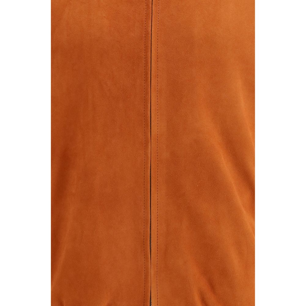 Giacca in pelle arancione