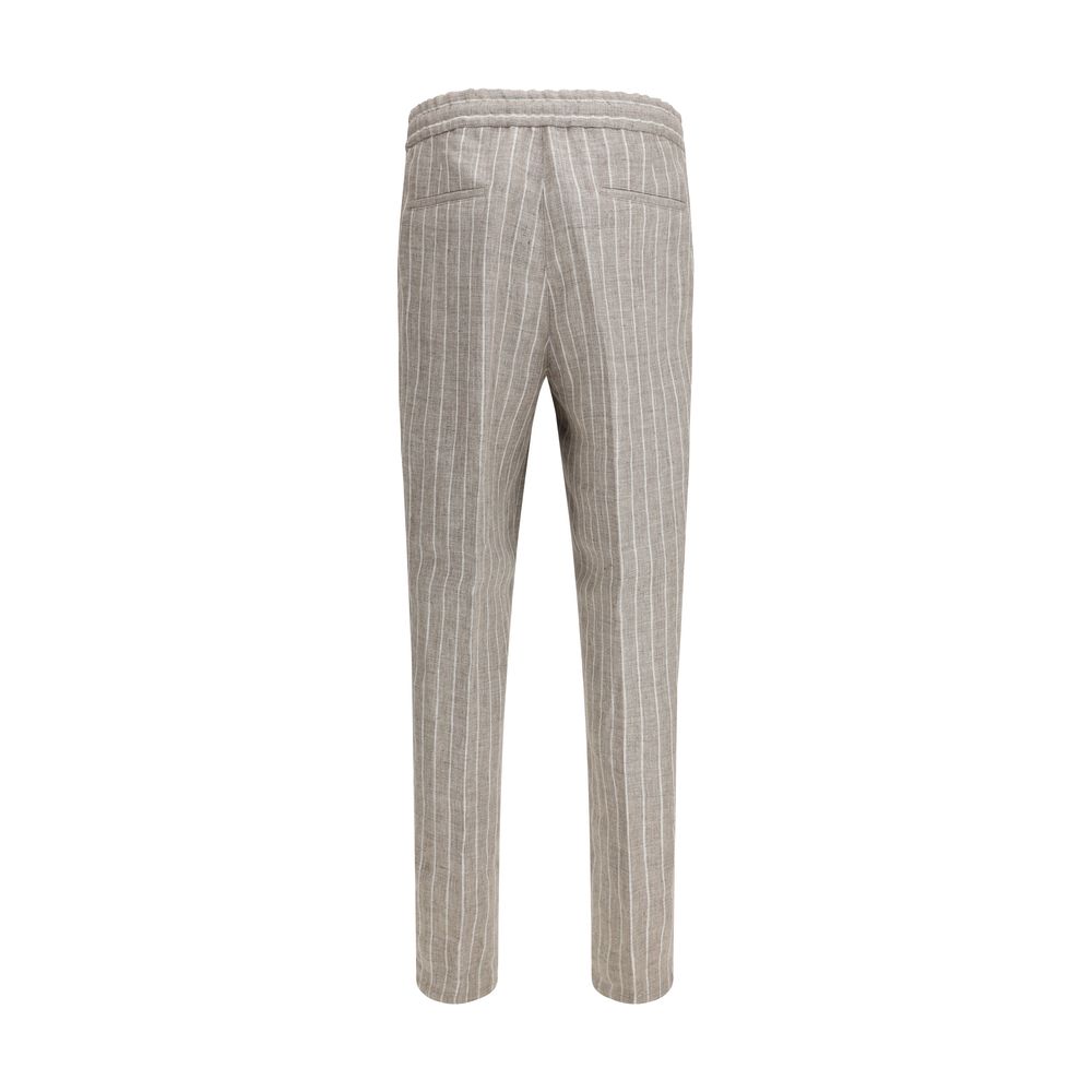 Linen Pinstriped Twill Pants