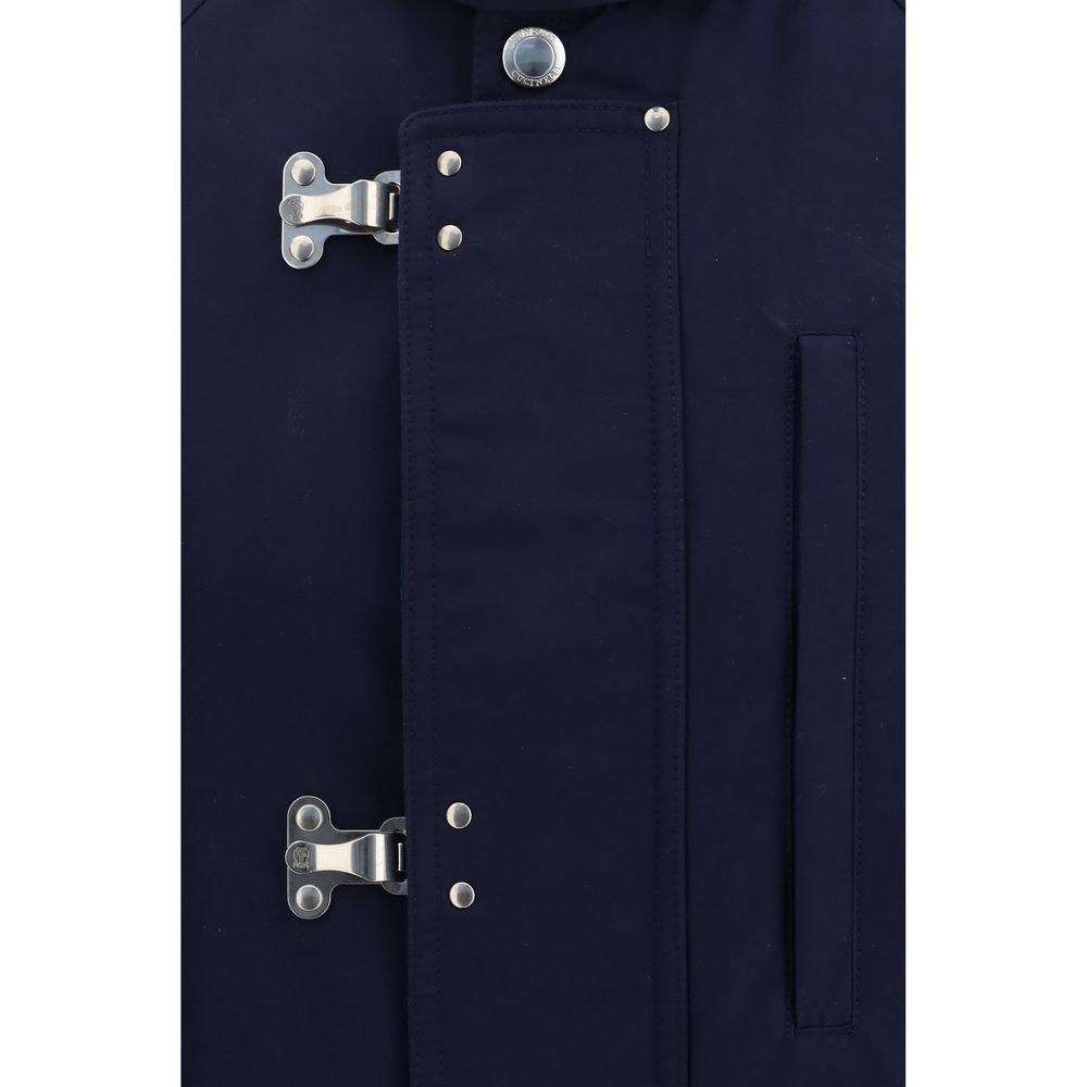 Water-repellent outerwear Jacket in techno cotton gabardine with hooks