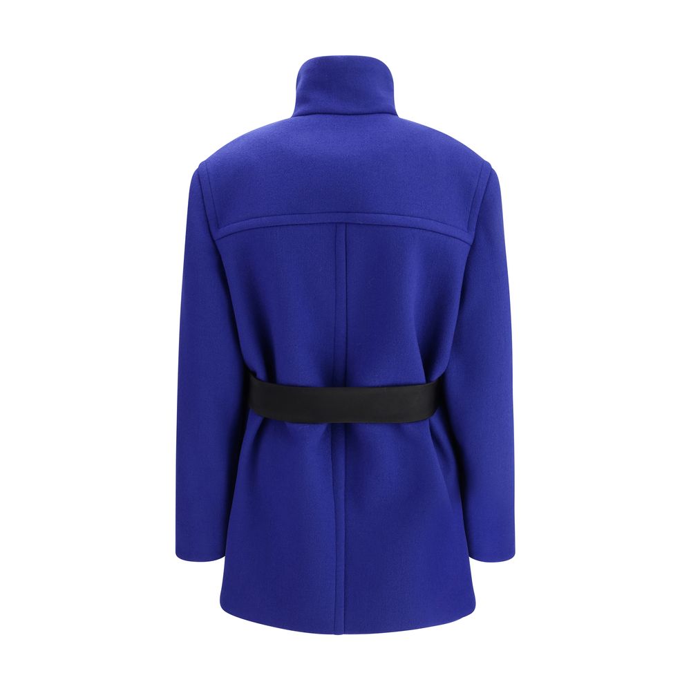 Blauer Wollmantel