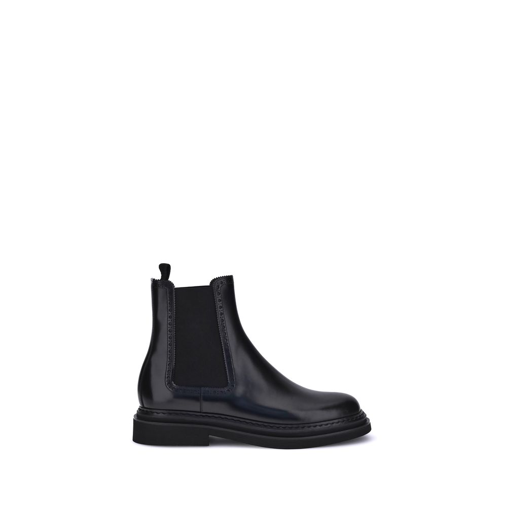 Black Calf Leather Bos Taurus Chelsea Boots