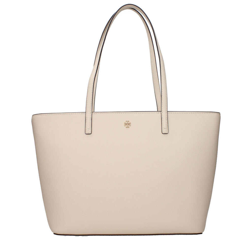 Beige Leder-Schultertasche