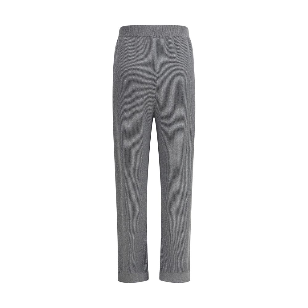 Gray Cotton Casual Pants