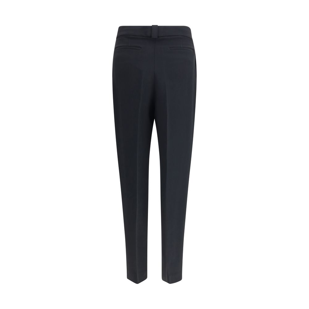 Black Acetate Casual Pants