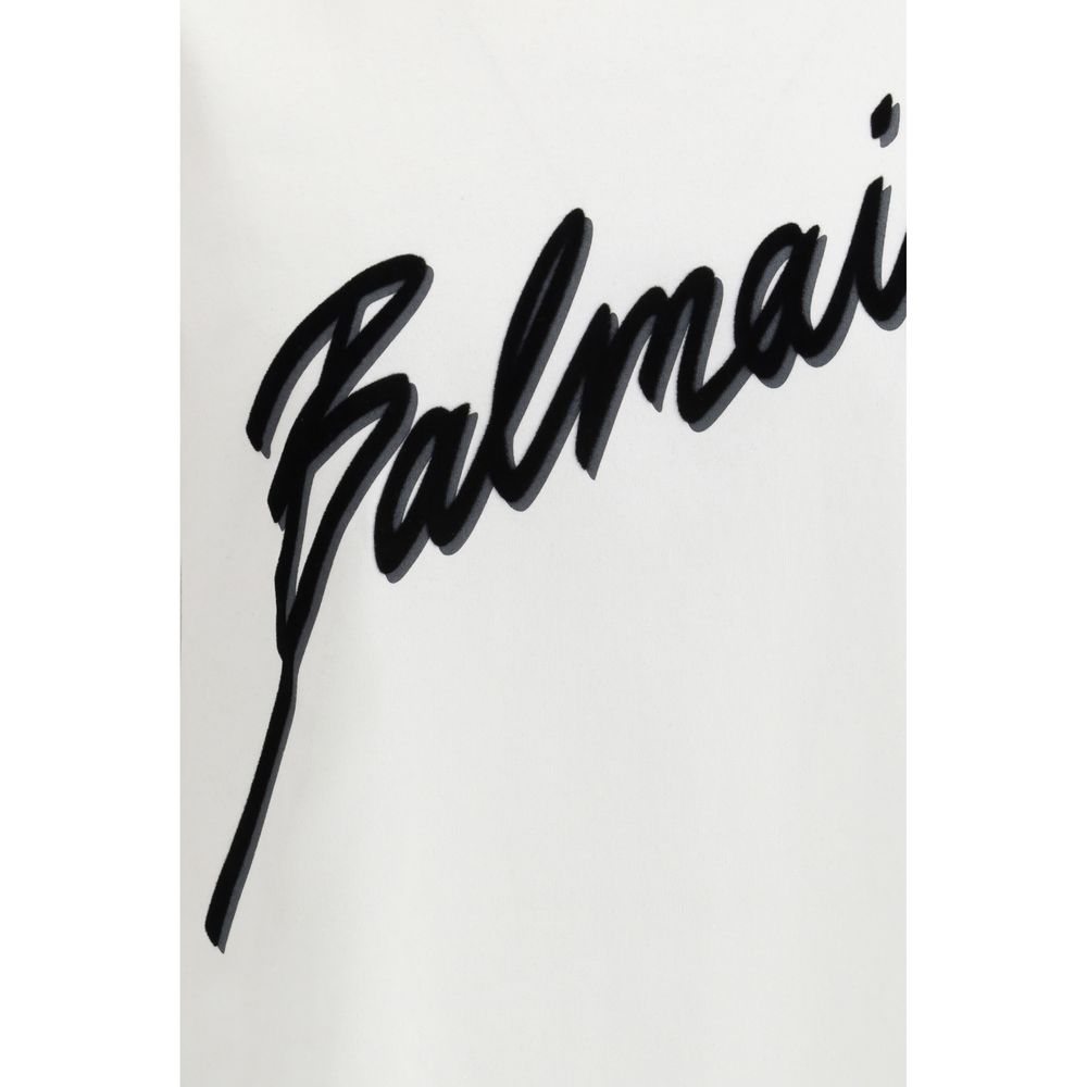Balmain letter flock T-shirt