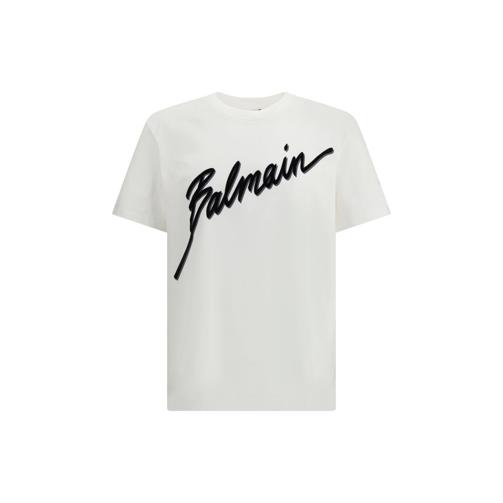 Balmain letter flock T-shirt